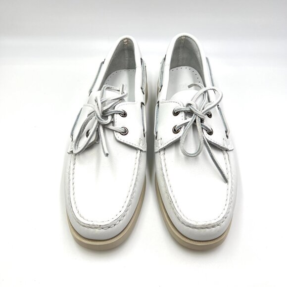 Sebago Docksides Portland Womens Size 10 White Leather Boat Shoes Loafers - Picture 2 of 12